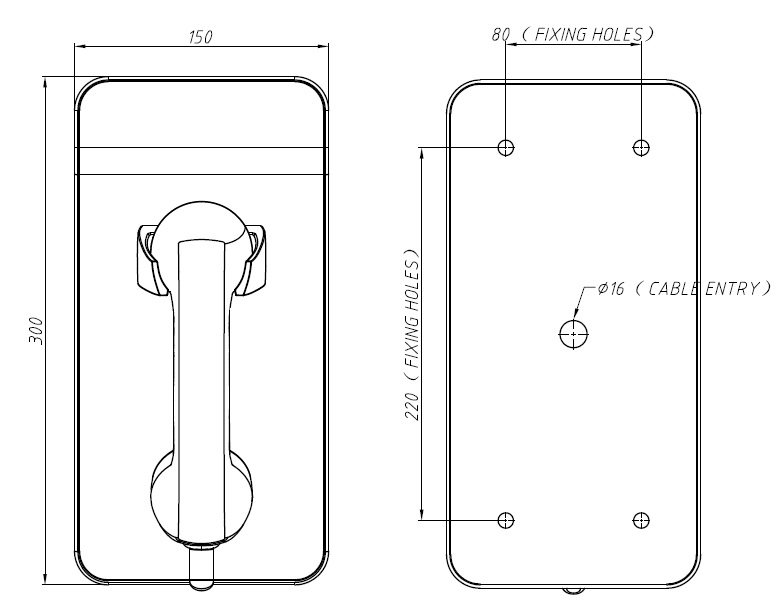 Drawing JR211-FK Telefono Antivandalico Vozell